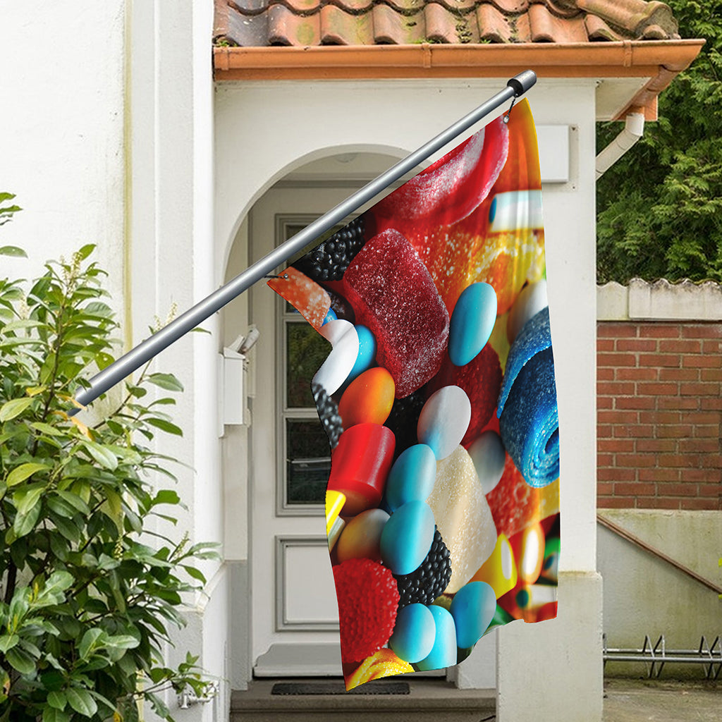 Yummy Gummy Print Polyester Flag