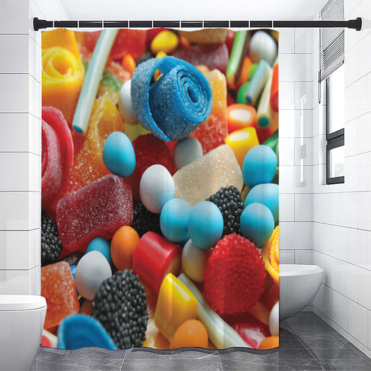 Yummy Gummy Print Premium Shower Curtain