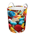Yummy Gummy Print Round Laundry Basket