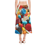 Yummy Gummy Print Side Slit Midi Skirt