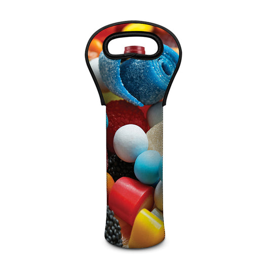 Yummy Gummy Print Single Neoprene Wine Tote
