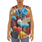 Yummy Gummy Print Sleeveless Baseball Jersey