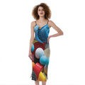 Yummy Gummy Print Slim Fit Midi Cami Dress