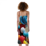 Yummy Gummy Print Slim Fit Midi Cami Dress