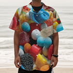 Yummy Gummy Print Textured Short Sleeve Shirt