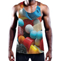 Yummy Gummy Print Men's Workout Tank Top
