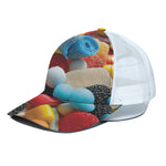 Yummy Gummy Print White Mesh Trucker Cap