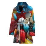 Yummy Gummy Print Women's Bathrobe