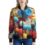 Yummy Gummy Print Women's Bomber Jacket