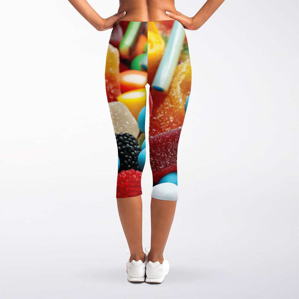 Yummy Gummy Print Women's Capri Leggings