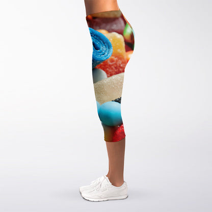 Yummy Gummy Print Women's Capri Leggings
