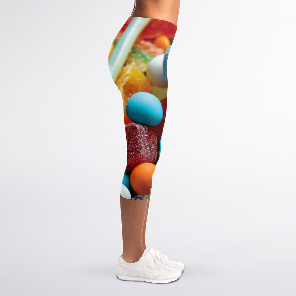 Yummy Gummy Print Women's Capri Leggings