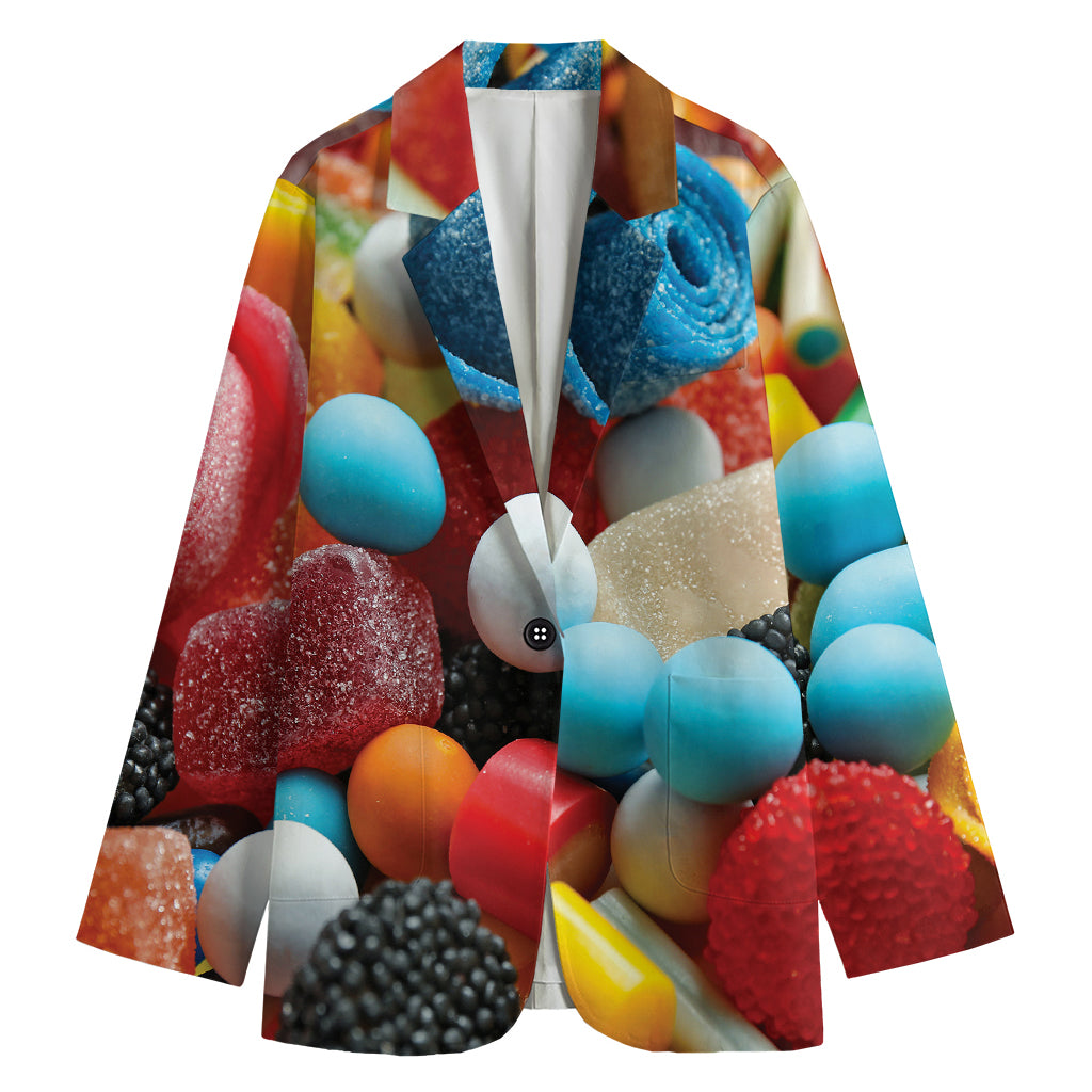 Yummy Gummy Print Women's Cotton Blazer