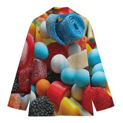 Yummy Gummy Print Women's Cotton Blazer