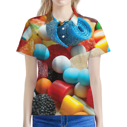 Yummy Gummy Print Women's Polo Shirt