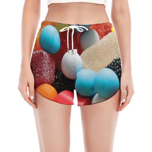 Yummy Gummy Print Women's Split Running Shorts
