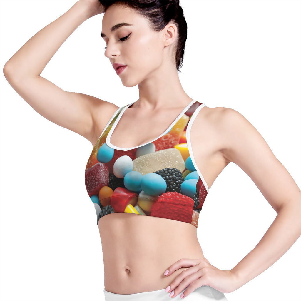 Yummy Gummy Print Women's Sports Bra