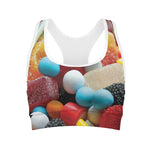 Yummy Gummy Print Women's Sports Bra