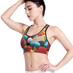 Yummy Gummy Print Women's Sports Bra