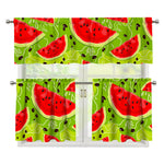 Yummy Watermelon Pieces Pattern Print 3 Piece Kitchen Curtains