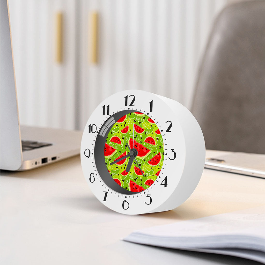 Yummy Watermelon Pieces Pattern Print Alarm Clock