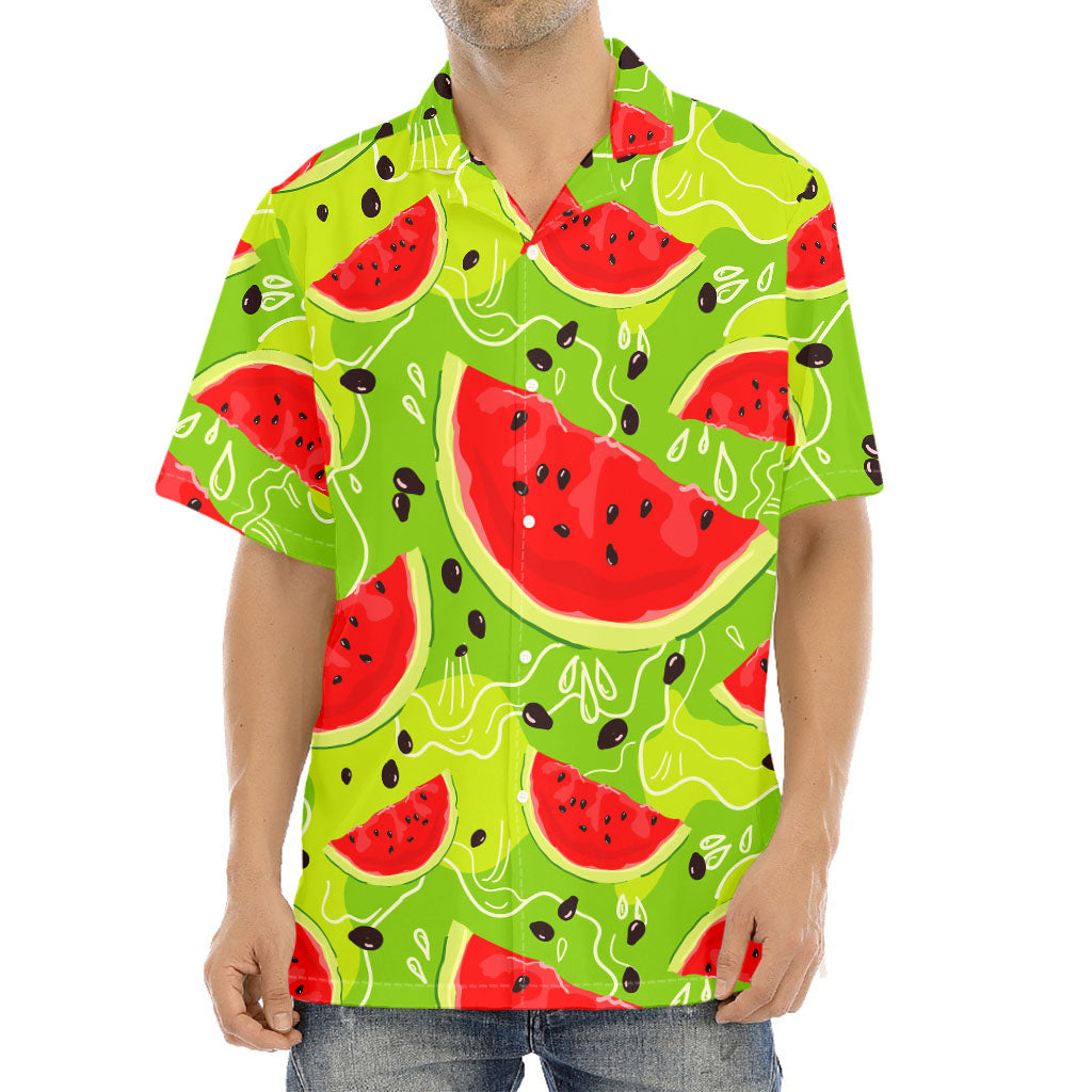Yummy Watermelon Pieces Pattern Print Aloha Shirt
