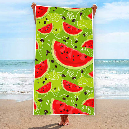 Yummy Watermelon Pieces Pattern Print Beach Towel