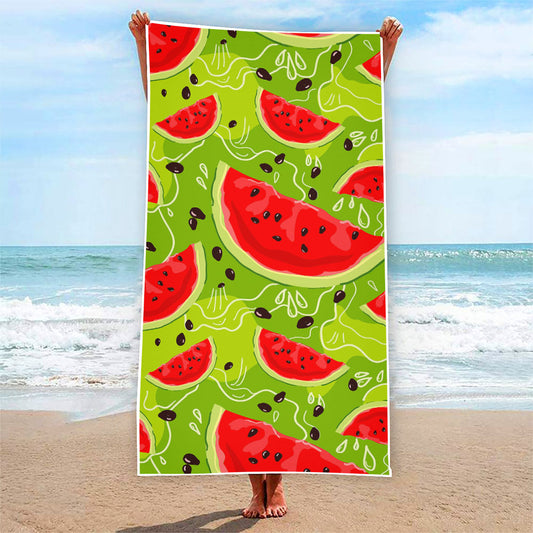 Yummy Watermelon Pieces Pattern Print Beach Towel