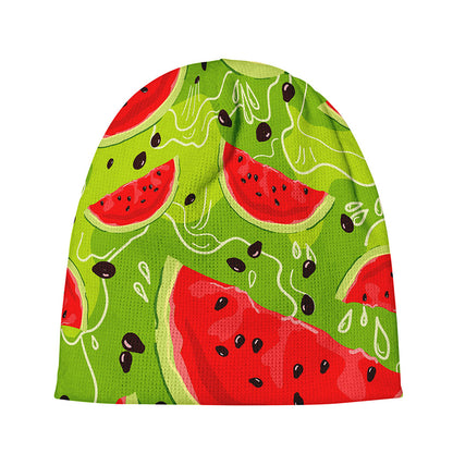 Yummy Watermelon Pieces Pattern Print Beanie