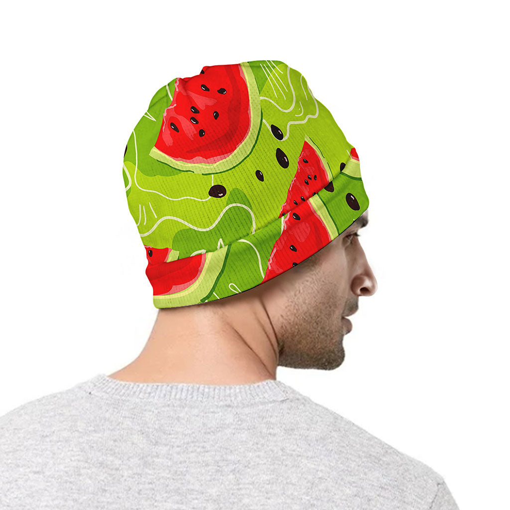 Yummy Watermelon Pieces Pattern Print Beanie