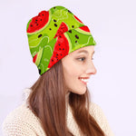Yummy Watermelon Pieces Pattern Print Beanie