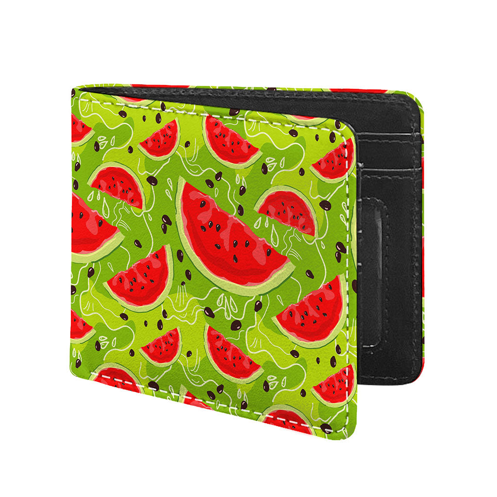 Yummy Watermelon Pieces Pattern Print Bifold Wallet