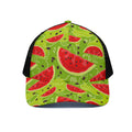 Yummy Watermelon Pieces Pattern Print Black Mesh Trucker Hat
