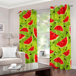 Yummy Watermelon Pieces Pattern Print Blackout Grommet Curtains