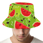Yummy Watermelon Pieces Pattern Print Bucket Hat