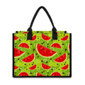 Yummy Watermelon Pieces Pattern Print Canvas Tote Bag