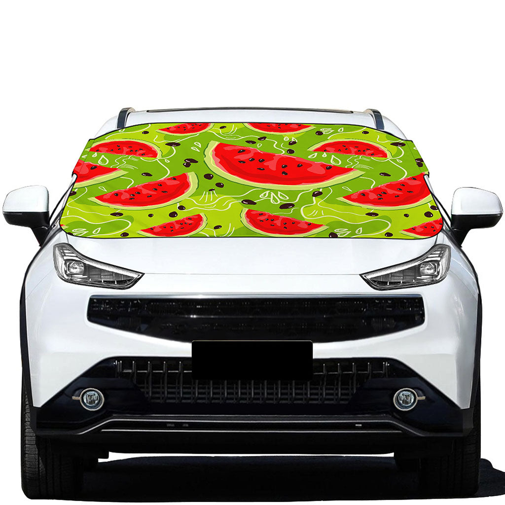 Yummy Watermelon Pieces Pattern Print Car Windshield Snow Cover