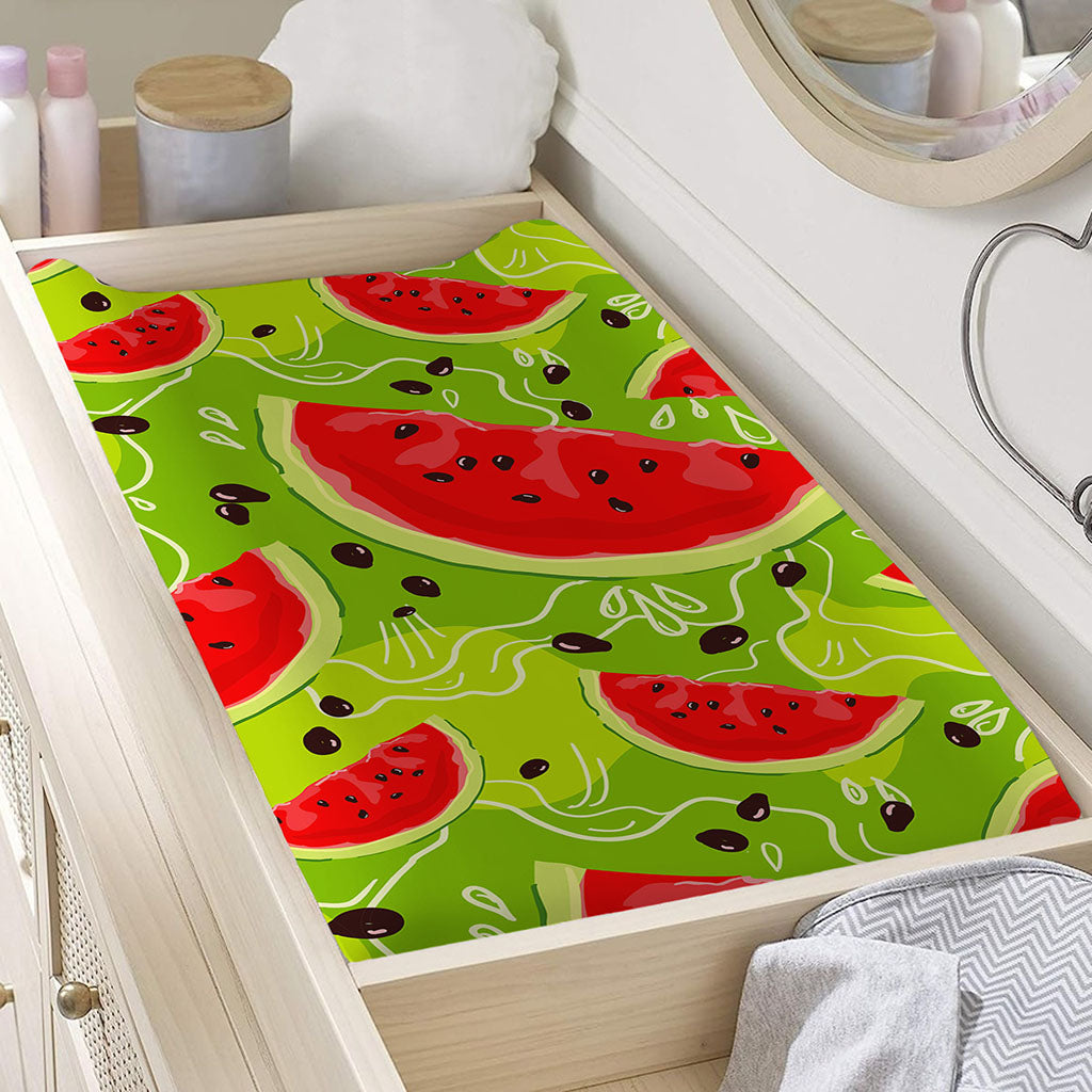 Yummy Watermelon Pieces Pattern Print Changing Pad Cover