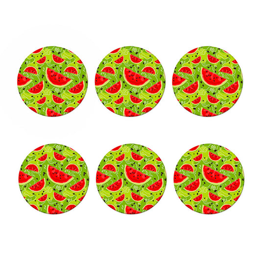 Yummy Watermelon Pieces Pattern Print Coaster Set
