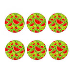 Yummy Watermelon Pieces Pattern Print Coaster Set