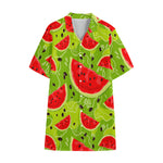 Yummy Watermelon Pieces Pattern Print Cotton Hawaiian Shirt