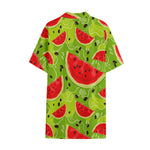 Yummy Watermelon Pieces Pattern Print Cotton Hawaiian Shirt