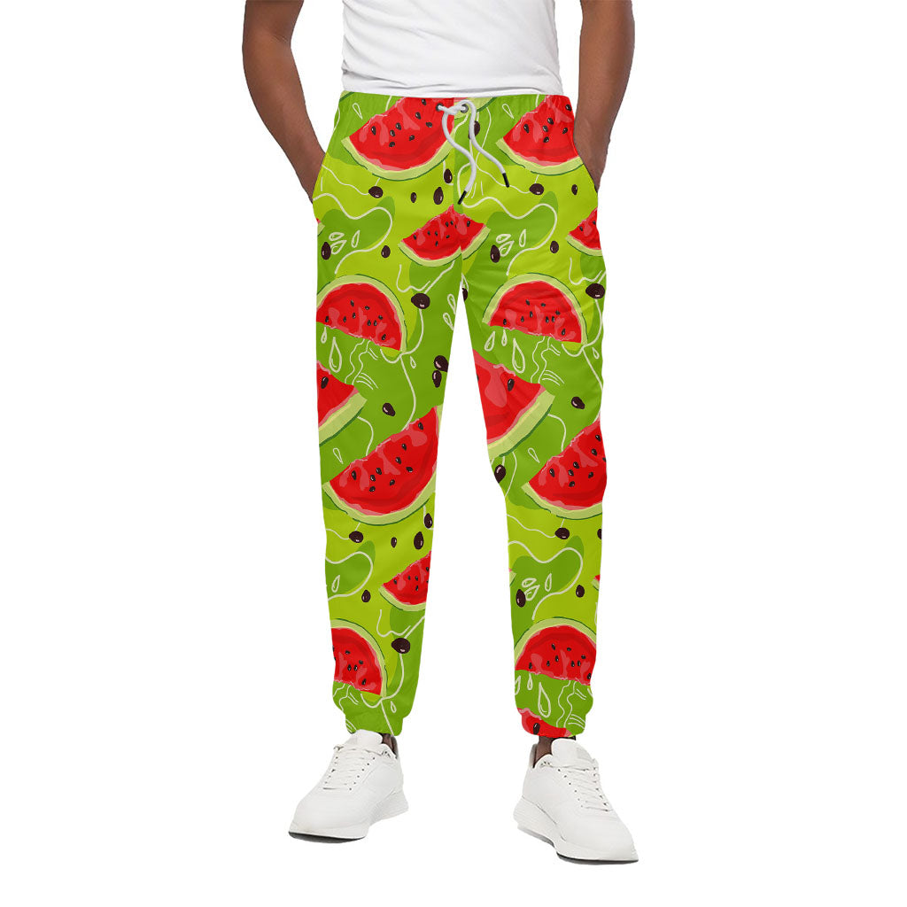 Yummy Watermelon Pieces Pattern Print Cotton Pants