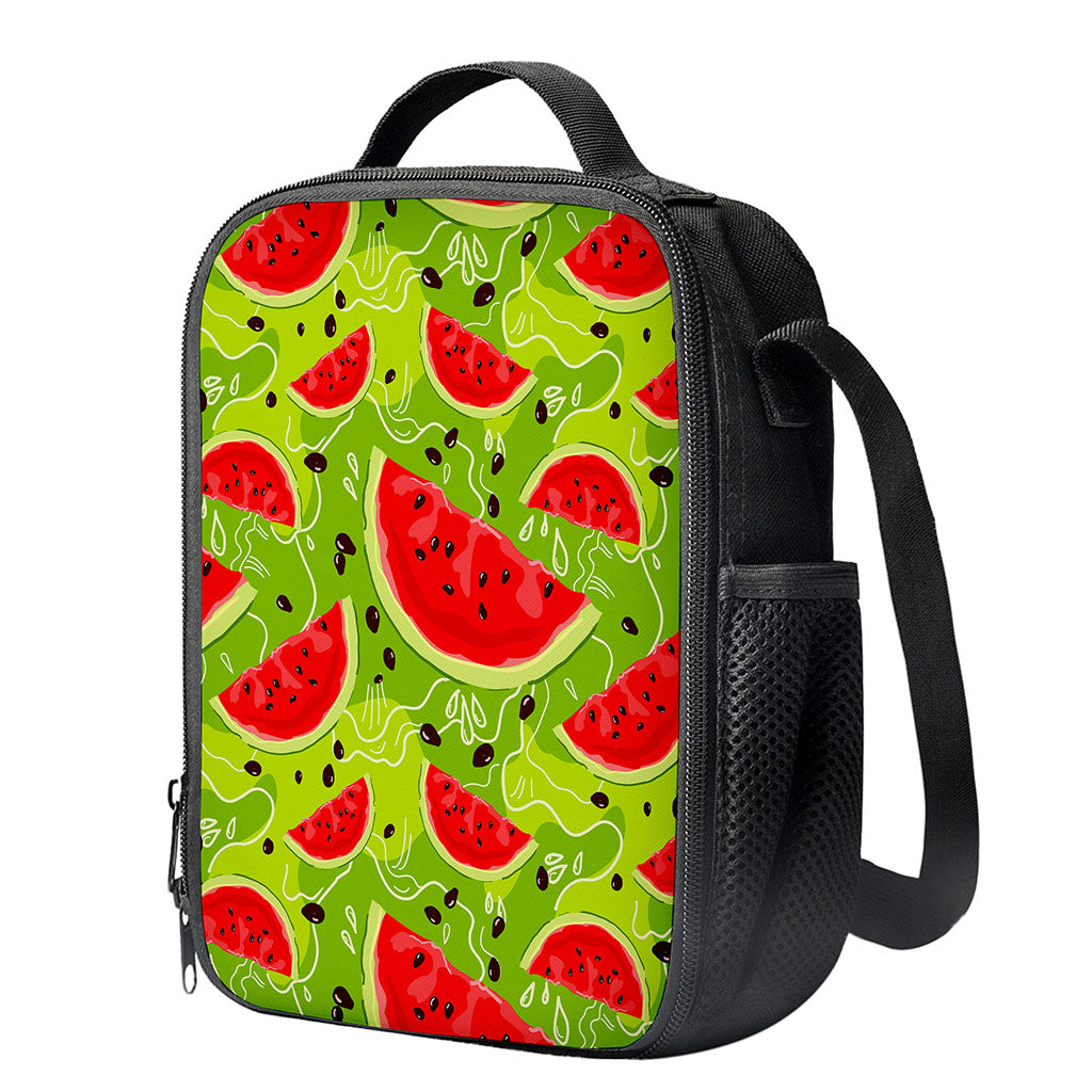 Yummy Watermelon Pieces Pattern Print Crossbody Lunch Bag