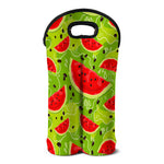 Yummy Watermelon Pieces Pattern Print Double Neoprene Wine Tote