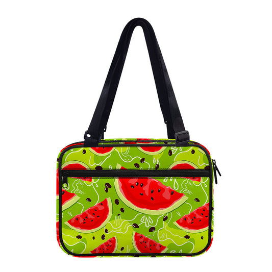 Yummy Watermelon Pieces Pattern Print Double Strap Bible Bag
