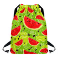 Yummy Watermelon Pieces Pattern Print Drawstring Backpack
