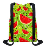 Yummy Watermelon Pieces Pattern Print Drawstring Backpack
