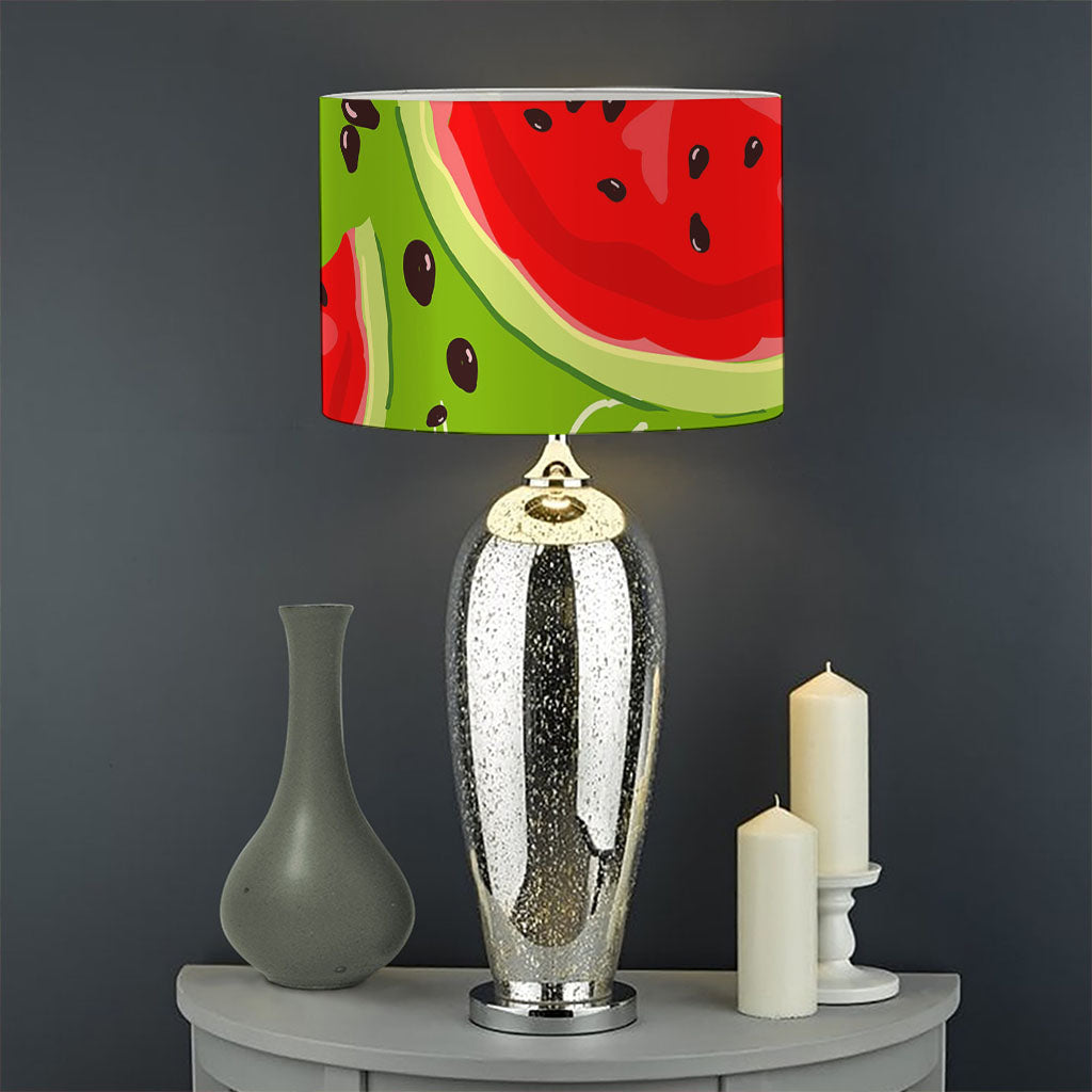 Yummy Watermelon Pieces Pattern Print Drum Lamp Shade