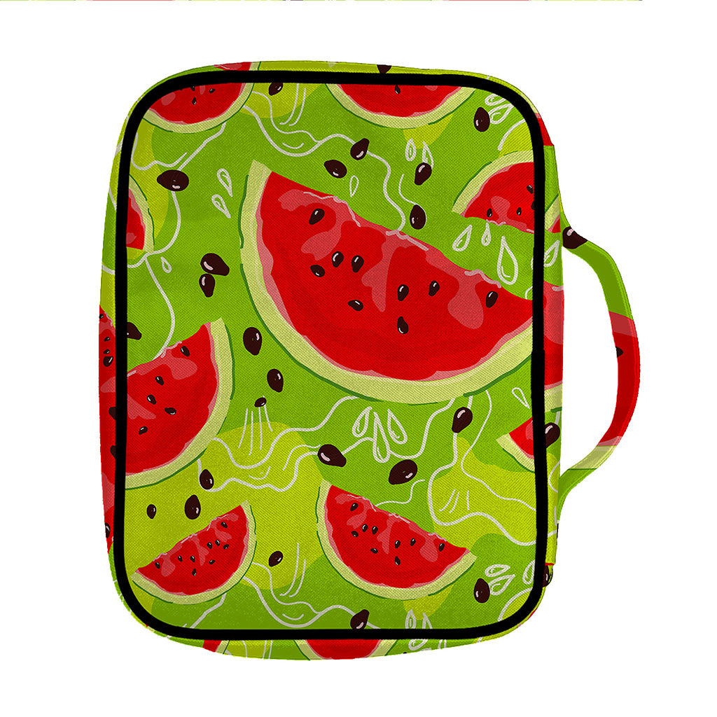 Yummy Watermelon Pieces Pattern Print Front Pocket Bible Bag